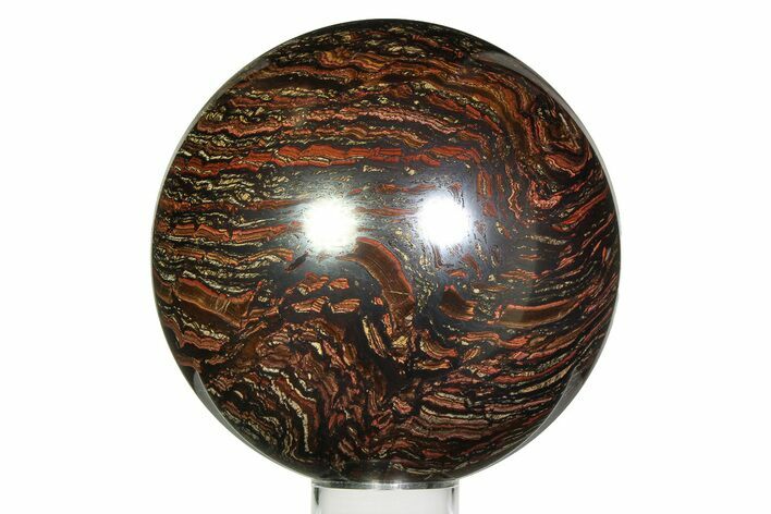 Giant Tiger Iron Stromatolite Sphere - Billion Years #351385
